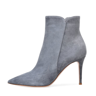 Women's Pointed Toe Super High Heel Zipper Ankle Boots