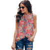 Floral Print Pullover Vest For Women Summer Amazon Round Neck Sleeveless Ruffle Top Women